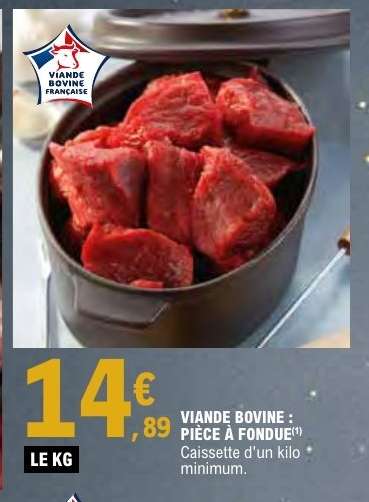 Viande bovine : pièce à fondue