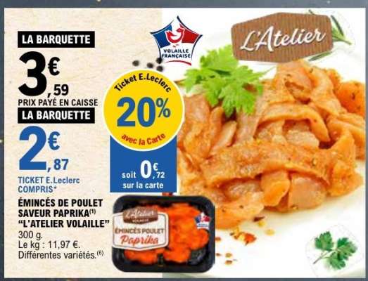 ÉMINCÉS DE POULET SAVEUR PAPRIKA