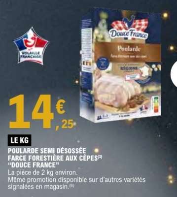 Poularde Semi Désossée Farce Forestière aux Cèpes 'Douce France'