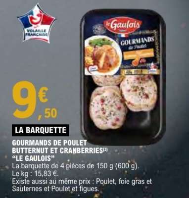 GOURMANDS DE POULET BUTTERNUT ET CRANBERRIES