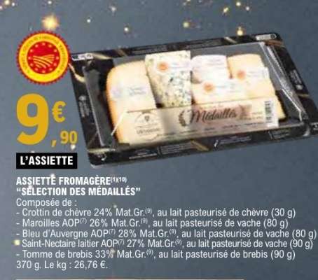 L'ASSIETTE ASSIETTÉ FROMAGÈRE “SÉLECTION DES MÉDAILLÉS”