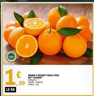 ORANGE À DESSERT FEUILLE VRAC IGP ALGARVE