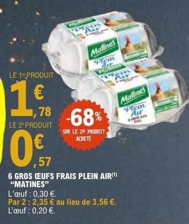 6 Gros Œufs Frais Plein Air "Matines"