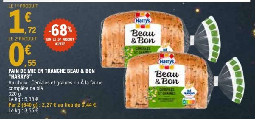 PAIN DE MIE EN TRANCHE BEAU & BON “HARRY’S”