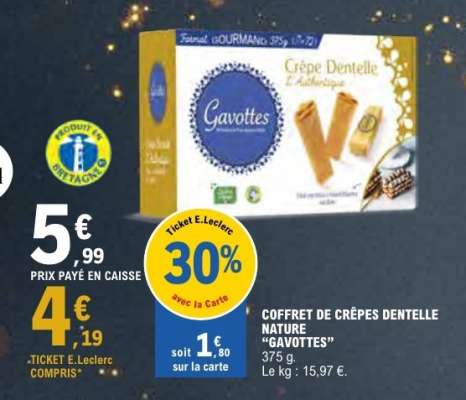 Coffret de Crêpes Dentelle Nature "Gavottes"