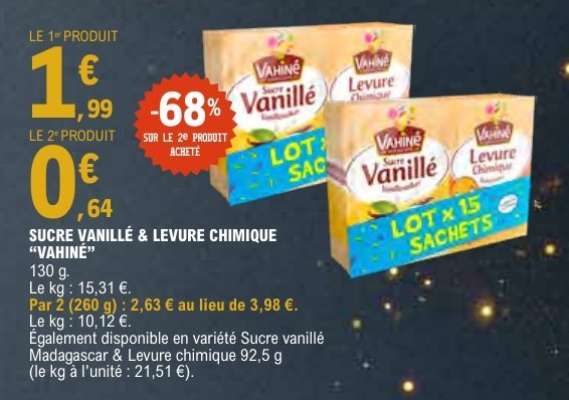Sucre Vanillé & Levure Chimique 'Vahiné'