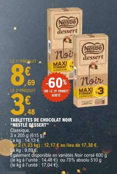 Tablettes De Chocolat Noir Nestle Dessert