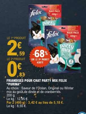 FRIANDISES POUR CHAT PARTY MIX FELIX “PURINA”