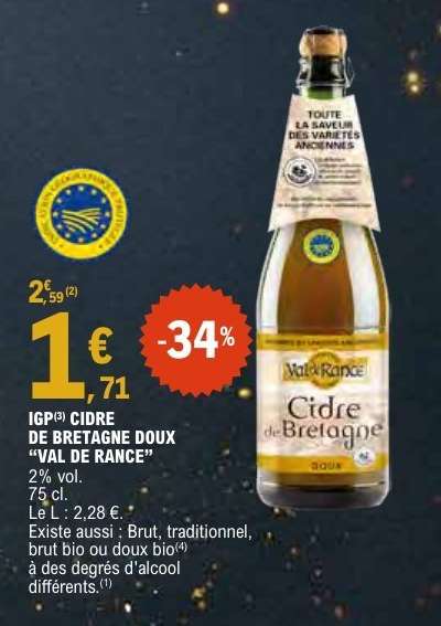 CIDRE DE BRETAGNE DOUX “VAL DE RANCE”