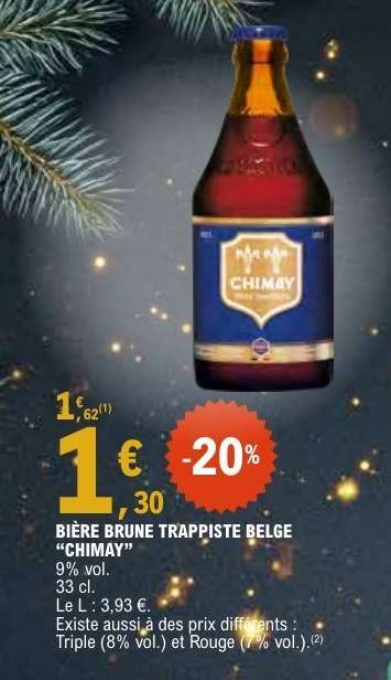 BIÈRE BRUNE TRAPPISTE BELGE “CHIMAY”