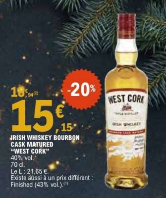 Irish Whiskey Bourbon Cask Matured 'West Cork'
