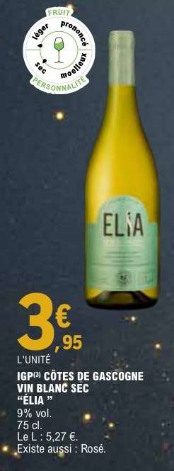 IGP CÔTES DE GASCOGNE VIN BLANC SEC 'ELIA'