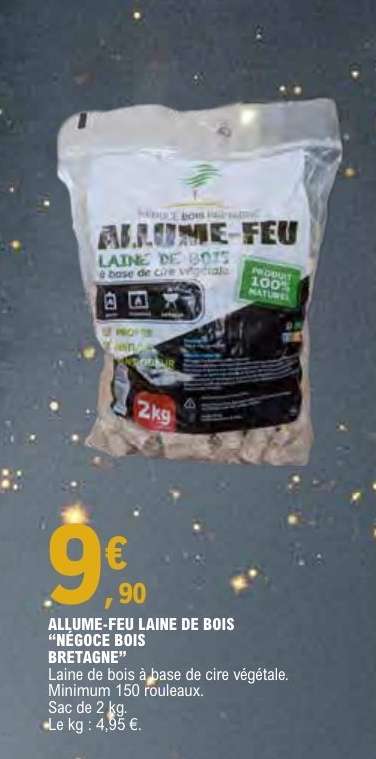 ALLUME-FEU LAINE DE BOIS "NÉGOCE BOIS BRETAGNE"