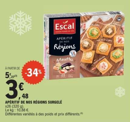 APÉRITIF DE NOS RÉGIONS SURGELÉ