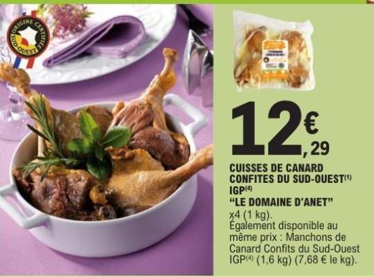 Cuisses de Canard Confites du Sud-Ouest IGP