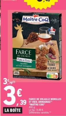 FARCE DE VOLAILLE MORILLES ET VIEIL ARMAGNAC