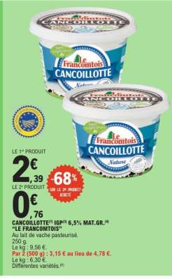 Cancoillotte IGP "Le Francomtois"