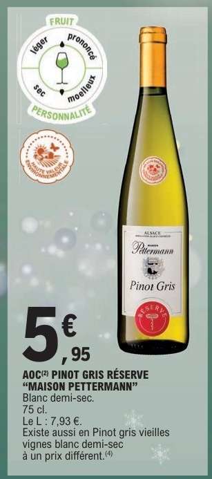 AOC Pinot Gris Réserve 'Maison Pettermann'