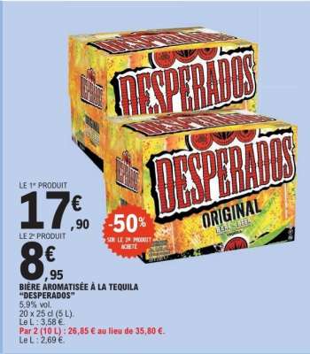 BIÈRE AROMATISÉE À LA TEQUILA “DESPERADOS”