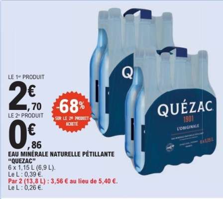 Eau Minérale Naturelle Pétillante 'Quézac'