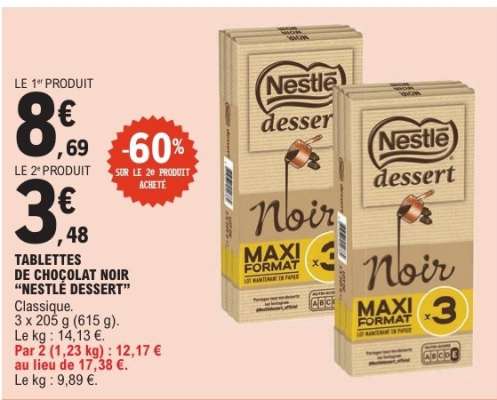 Tablettes De Chocolat Noir Nestle Dessert