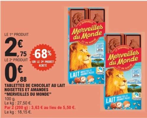 Tablettes De Chocolat Au Lait Noisettes Et Amandes Merveilles Du Monde