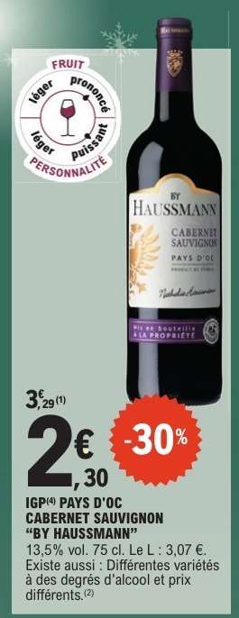 IGP Pays d'Oc Cabernet Sauvignon 'By Haussmann'