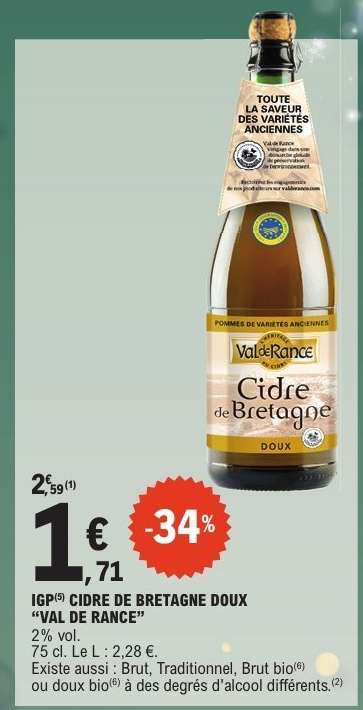 IGP CIDRE DE BRETAGNE DOUX “VAL DE RANCE”