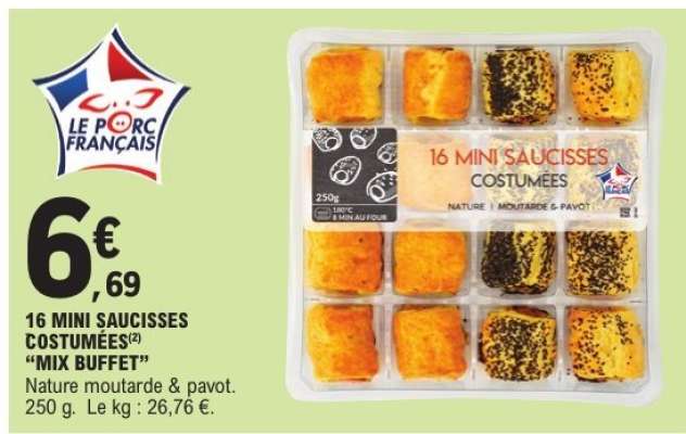16 MINI-SAUCISSES COSTUMÉES “MIX BUFFET”