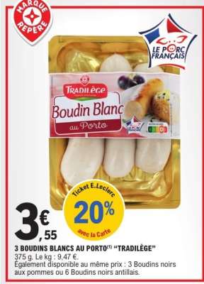 3 Boudins Blancs au Porto 'Tradilège'