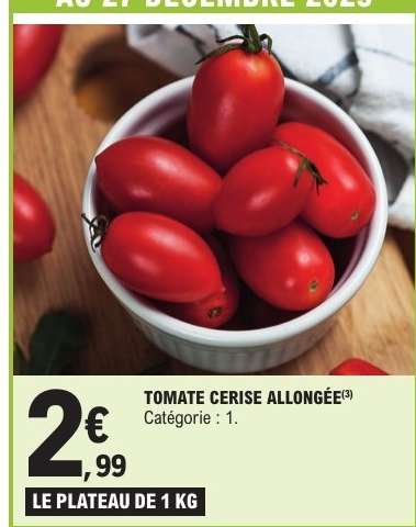 Tomate cerise allongée