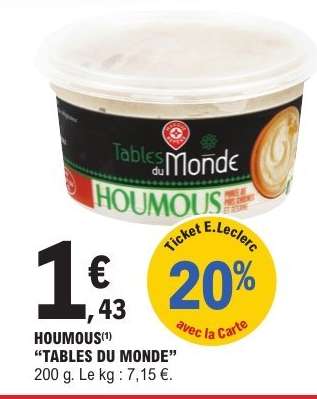 HOUMOUS “TABLES DU MONDE”
