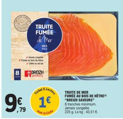 TRUITE DE MER FUMEE AU BOIS DE HÊTRE "BREIZH SAVEURS"
