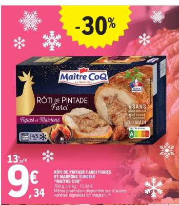 RÔTI DE PINTADE FARCI FIGUES ET MARRONS SURGELÉ