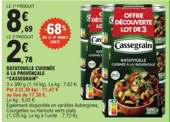 Ratatouille Cuisinée À La Provençale Cassegrain