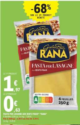 PASTA PER LASAGNE AUX ŒUFS FRAIS "RANA"