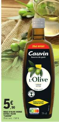 HUILE D'OLIVE VIERGE EXTRA L'OLIVE "CAUVIN"