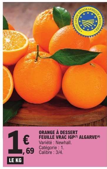 ORANGE À DESSERT FEUILLE VRAC IGP ALGARVE