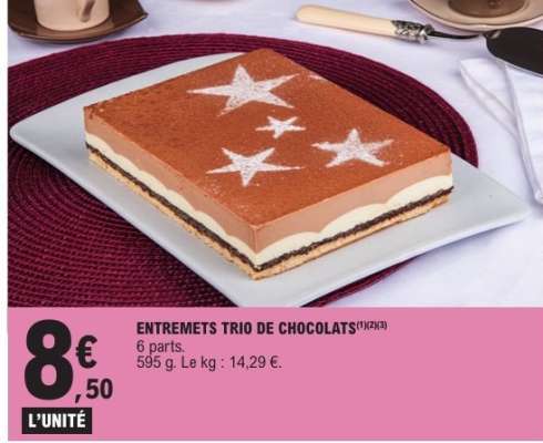 ENTREMETS TRIO DE CHOCOLATS