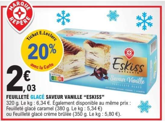FEUILLETÉ GLACÉ SAVEUR VANILLE “ESKISS”