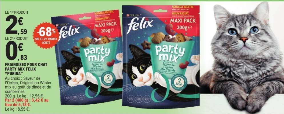 FRAINDISES POUR CHAT PARTY MIX FELIX 'PURINA'