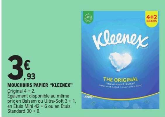 MOUCHOIRS PAPIER “KLEENEX”