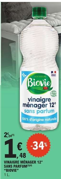 VINAIGRE MÉNAGER 12° SANS PARFUM "BIOVIE"