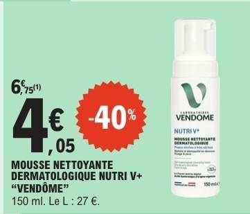 MOUSSE NETTOYANTE DERMATOLOGIQUE NUTRI V+ “VENDÔME”