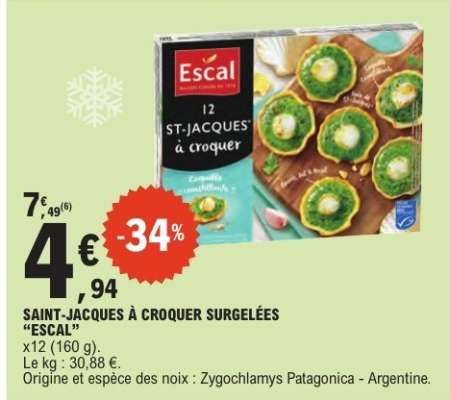 SAINT-JACQUES À CROQUER SURGELÉES “ESCAL”