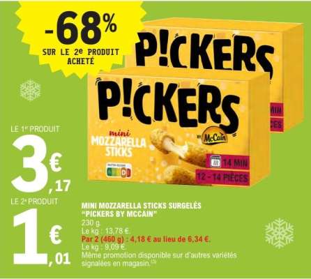 MINI MOZZARELLA STICKS SURGELÉS “PICKERS BY MCCAIN”