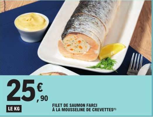 Filet de Saumon Farci à la Mousseline de Crevettes