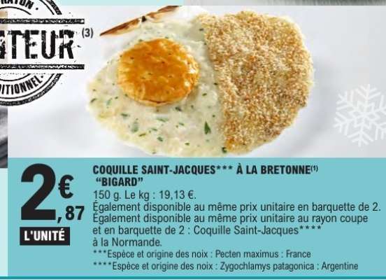 COQUILLE SAINT JACQUES À LA BRETONNE