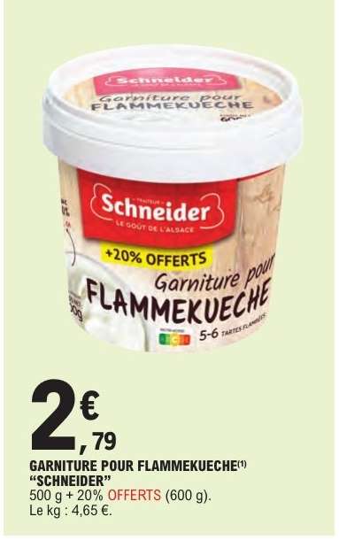 GARNITURE POUR FLAMMEKUECHE 'SCHNEIDER'