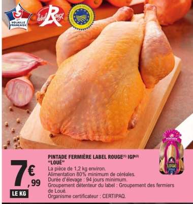 Pintade Fermière Label Rouge IGP Loué